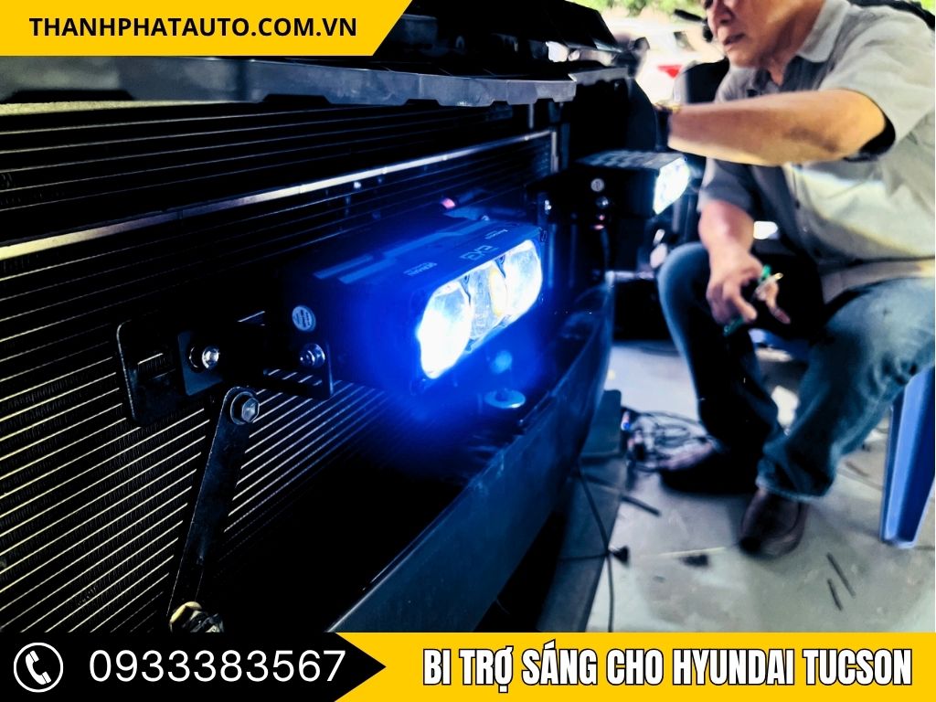 Độ đèn bi trợ sáng cho Hyundai Tucson tại Thành Phát Auto – Phụ kiện ô tô Quận Gò Vấp