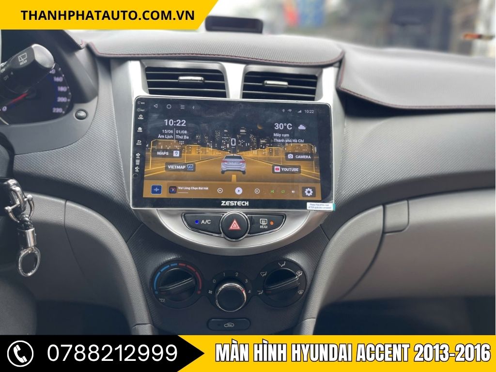 Nâng cấp xe Hyundai Accent 2013 của bạn với màn hình Android Zestech, giúp bạn dễ dàng kết nối với các ứng dụng như YouTube, Google Maps và Vietmap. Giao diện sắc nét và trực quan mang lại trải nghiệm lái xe tiện nghi và giải trí tuyệt vời.