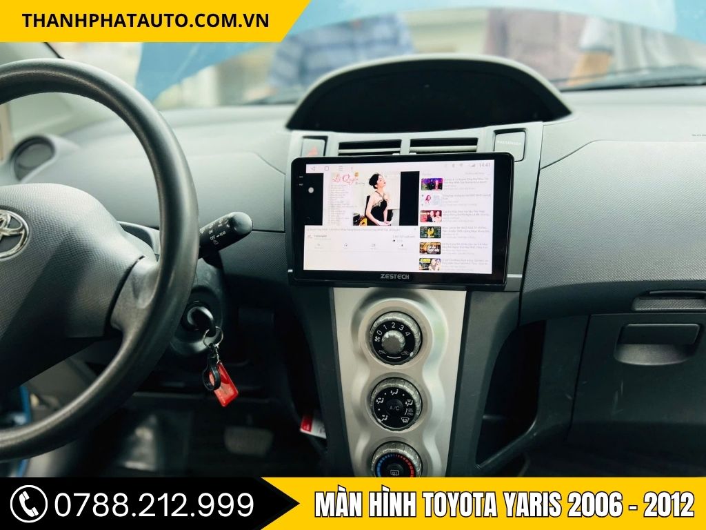 Trải nghiệm màn hình Android Zestech trên Toyota Yaris 2006-2012 tại Dĩ An, mang lại tính năng giải trí vượt trội, hỗ trợ điều hướng thông minh và kết nối đa dạng, giúp chuyến đi thêm phần thú vị.