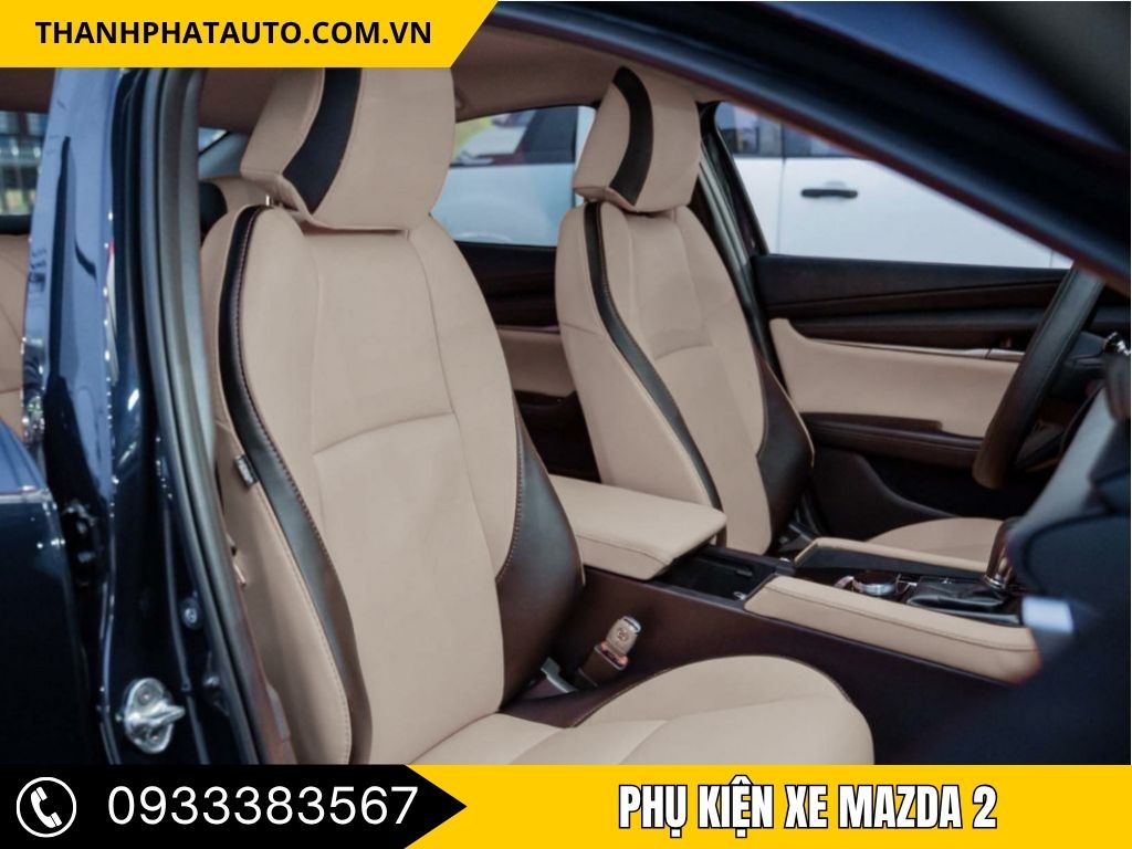 Lắp đặt bọc ghế da cao cấp cho Mazda2 tại Tây Ninh mang lại không gian nội thất sang trọng và thoải mái. Giúp nâng cao chất lượng lái xe và tạo cảm giác dễ chịu cho người sử dụng, đồng thời làm mới nội thất xe.