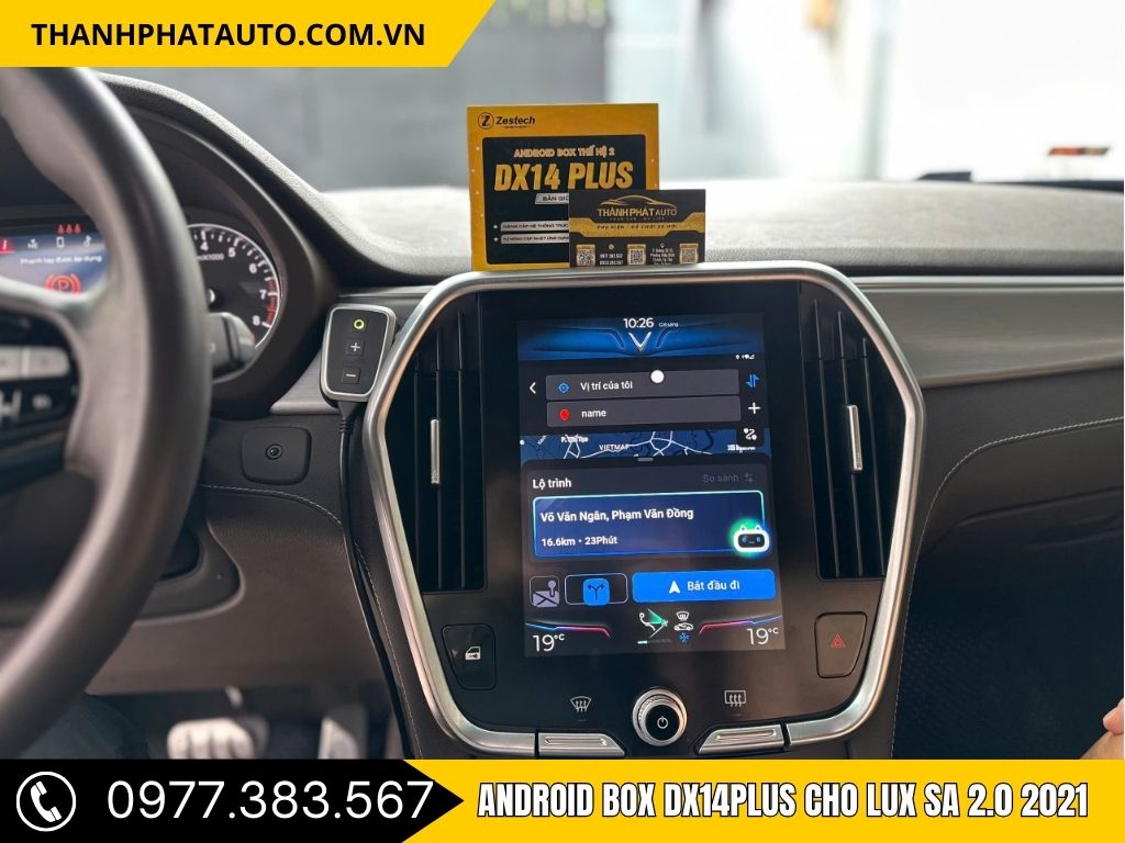 Android Box dx14plus cho Lux SA 2.0 2021 đang chạy bản đồ dẫn đường VietMap trực tiếp trên màn hình nguyên bản