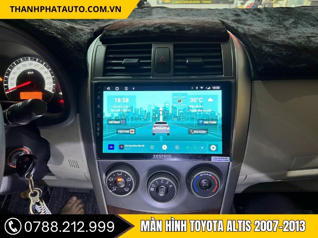  Màn Hình Android Toyota Altis 2007, 2008, 2009, 2010, 2011, 2012, 2013