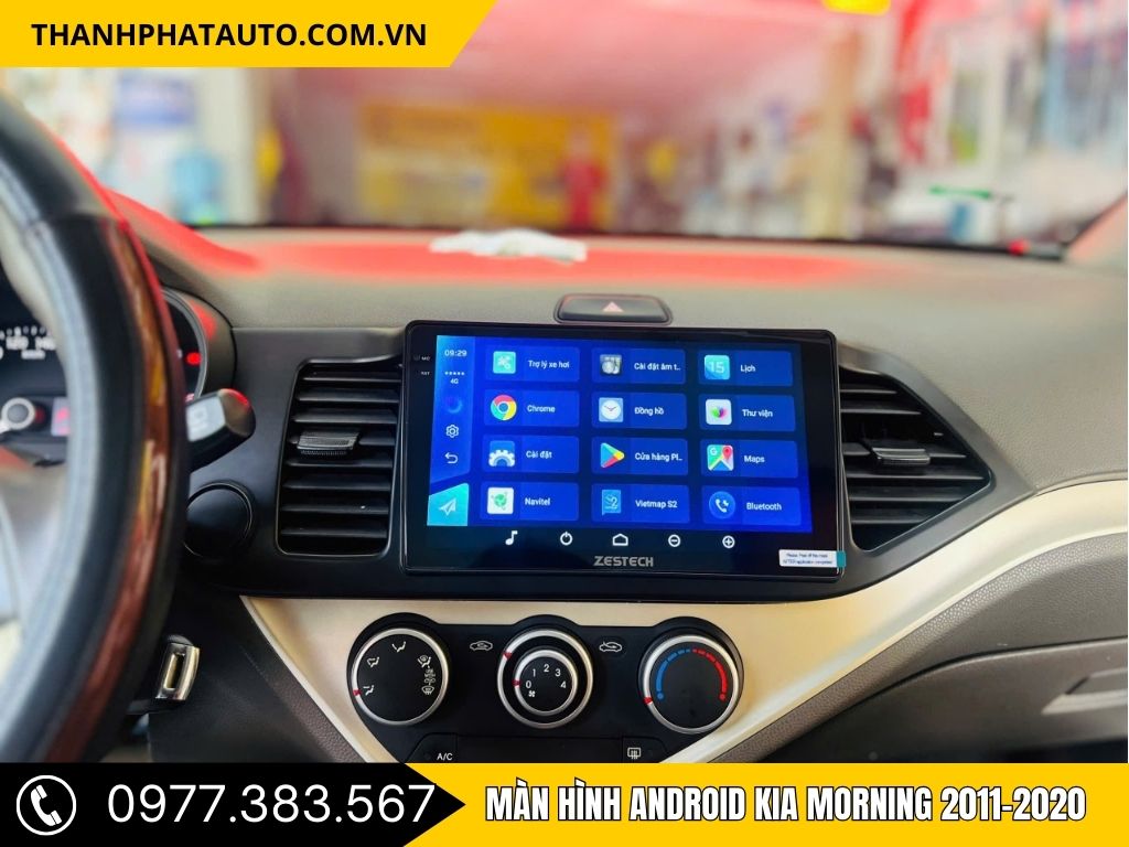 Giao diện chính của hệ thống với các biểu tượng ứng dụng và chức năng điều khiển.