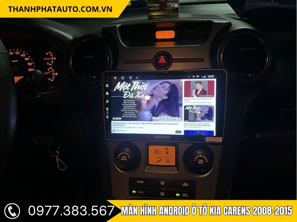 Màn hình android ô tô Kia Carens 2008-2015, thiết kế tinh tế và tích hợp các tính năng hiện đại.