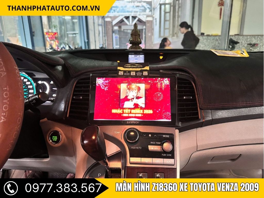 Giao diện giải trí trên màn hình Z18360 xe Toyota Venza 2009 khi phát nhạc và video