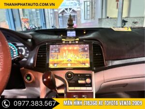 Màn hình Z18360 xe Toyota Venza 2009 lắp thực tế trên taplo, hiển thị giao diện Android Zestech