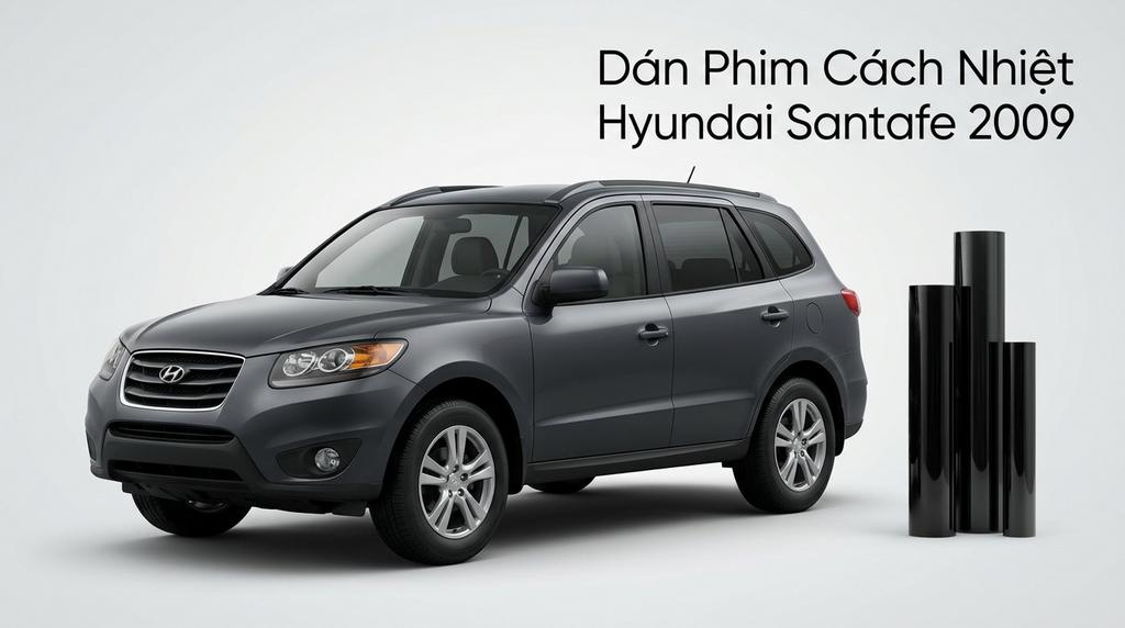 Dán Phim Cách Nhiệt Hyundai Santafe 2009 Uy Tín Chính Hãng Tại TPHCM chính hãng