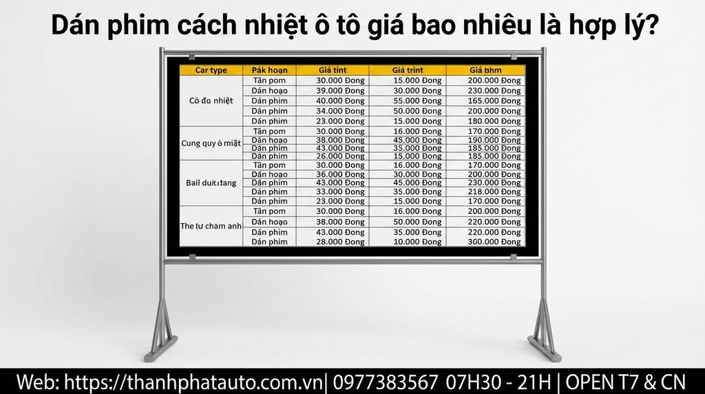 Dán phim cách nhiệt ô tô giá bao nhiêu là hợp lý?