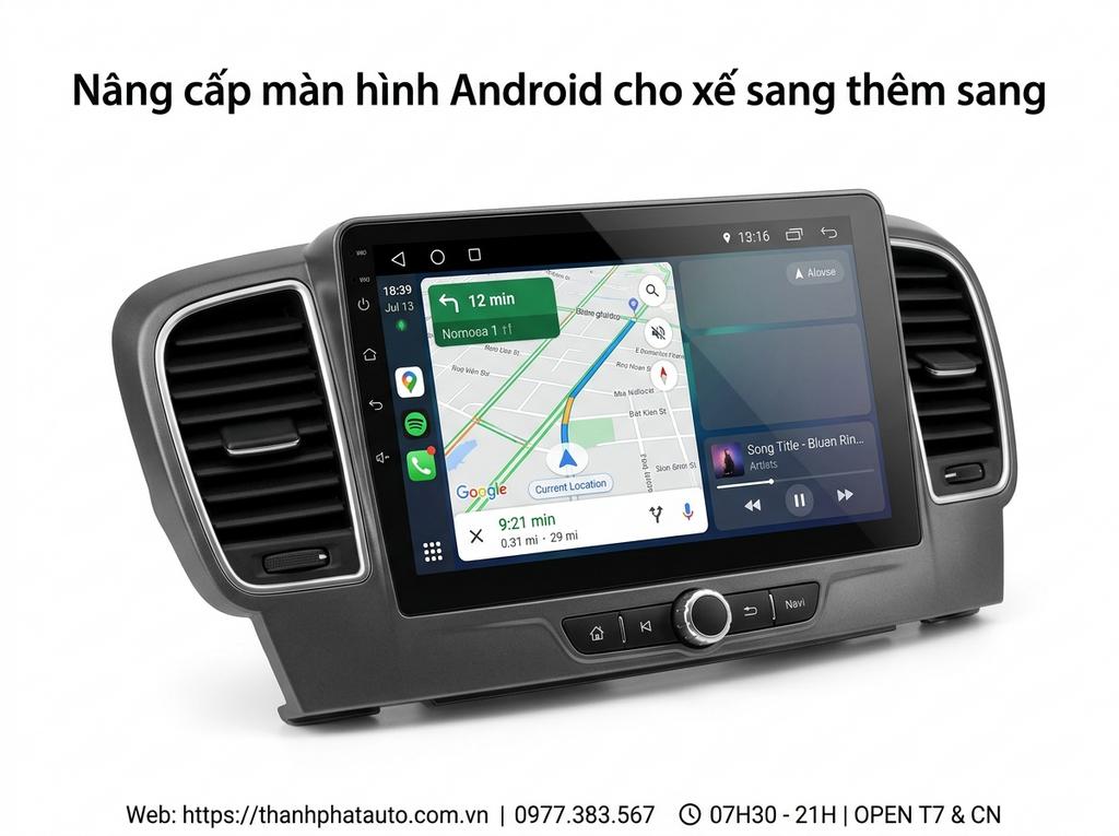 Nâng cấp màn hình Android cho xế sang thêm sang