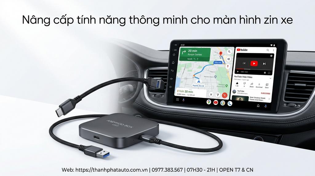 Nâng cấp tính năng thông minh cho màn hình zin xe