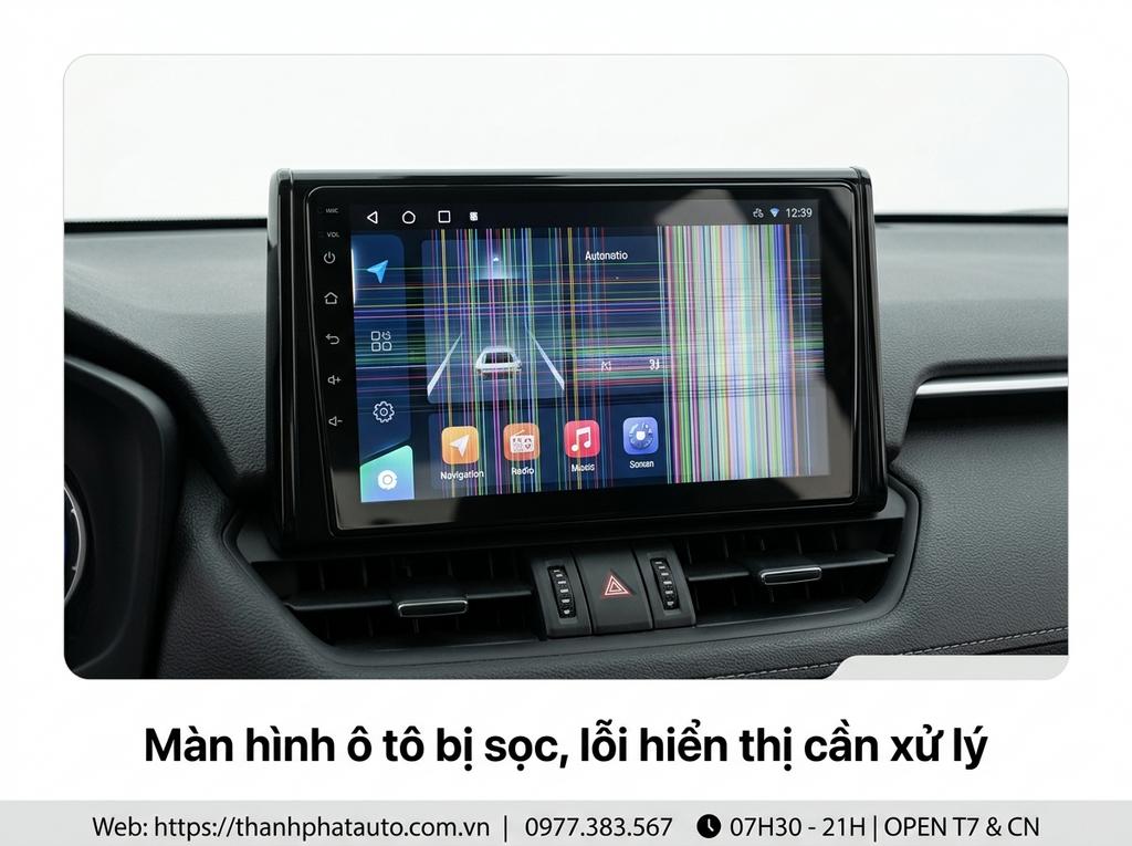 Màn hình ô tô bị sọc, lỗi hiển thị cần xử lý