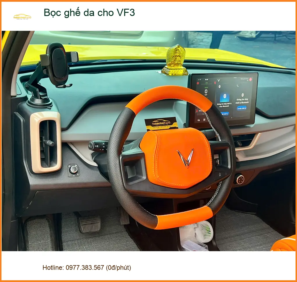 Chị Thảo bọc ghế da VinFast VF3 ở Quận Gò Vấp nội thất sang và bền
