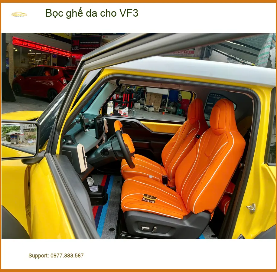 Chị Thảo bọc ghế da VinFast VF3 Quận 5 để không gian nội thất thêm phần sang trọng ảnh thực tế 3