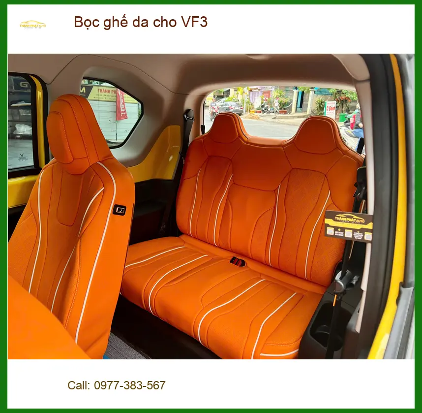 Chị Thảo bọc ghế da cho VF3 ở Quận 9 để nội thất xe luôn mới đẹp ảnh thực tế 2
