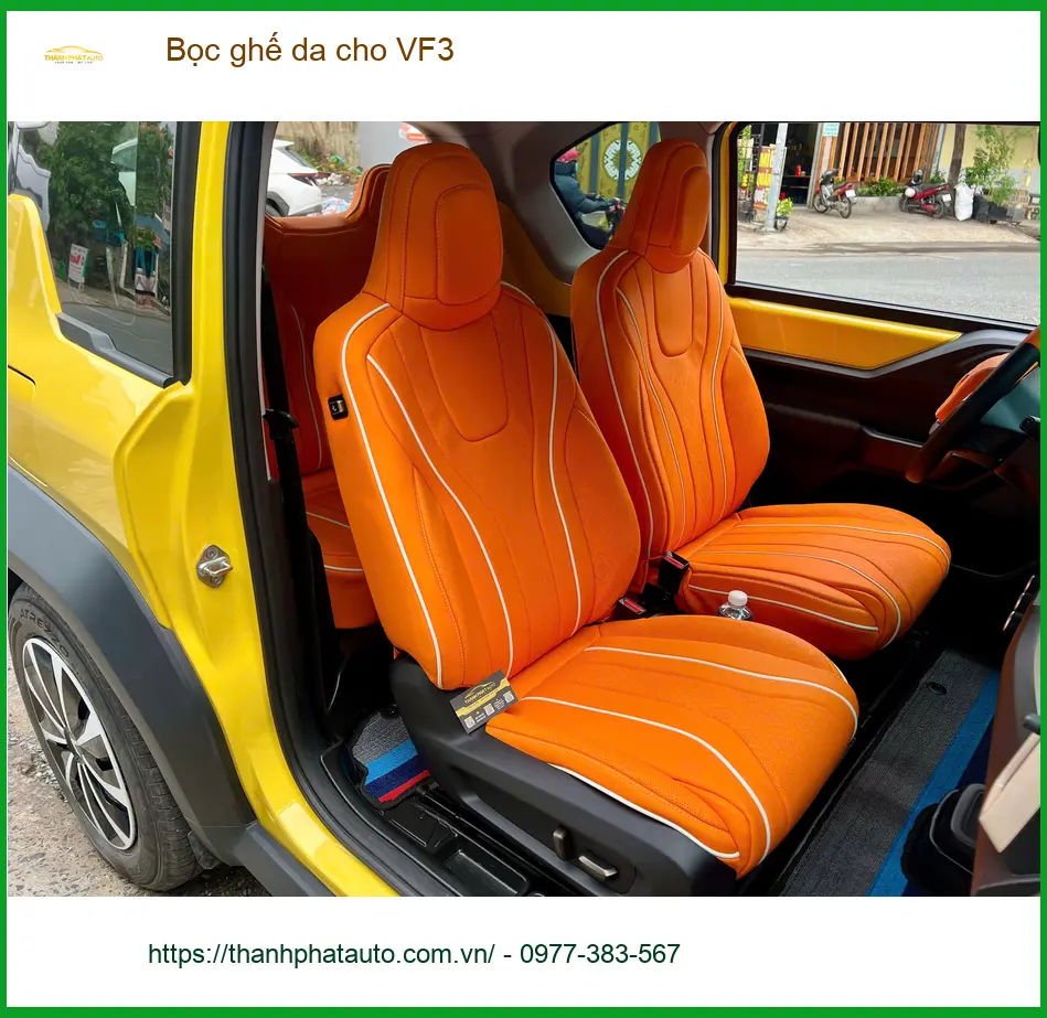 Chị Thảo bọc ghế da cho VF3 ở Quận 9 để nội thất xe luôn mới đẹp ảnh thực tế 3
