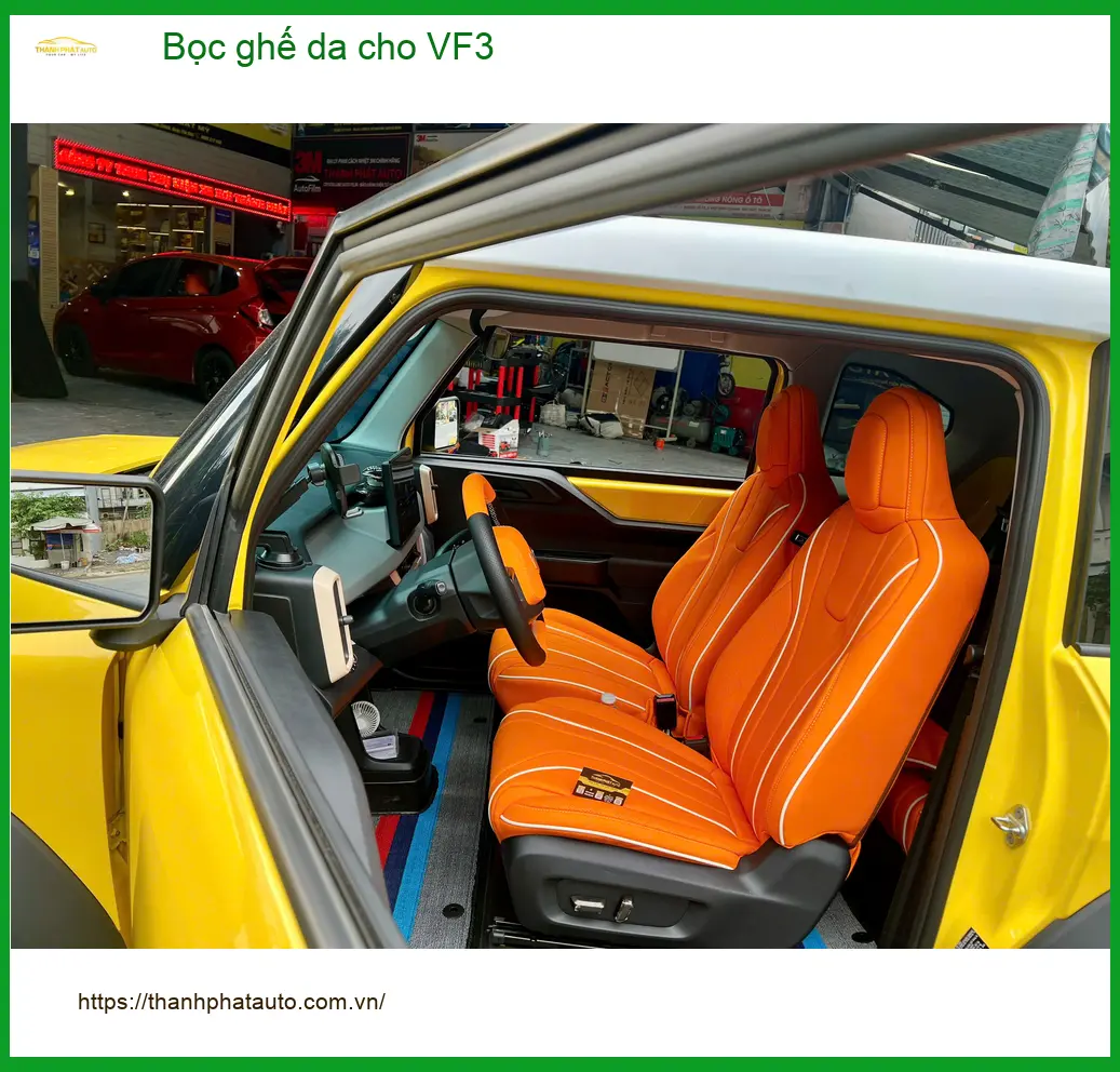Anh Lộc bọc ghế da cho VF3 tại Quận 12 để nội thất xe thêm sang trọng ảnh thực tế 2