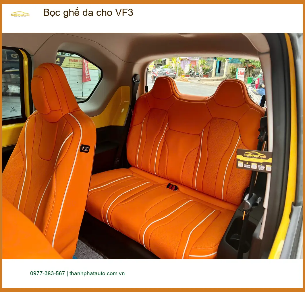 Anh Chiến bọc ghế da cho VinFast VF3 tại Quận 2 để nâng tầm không gian xe