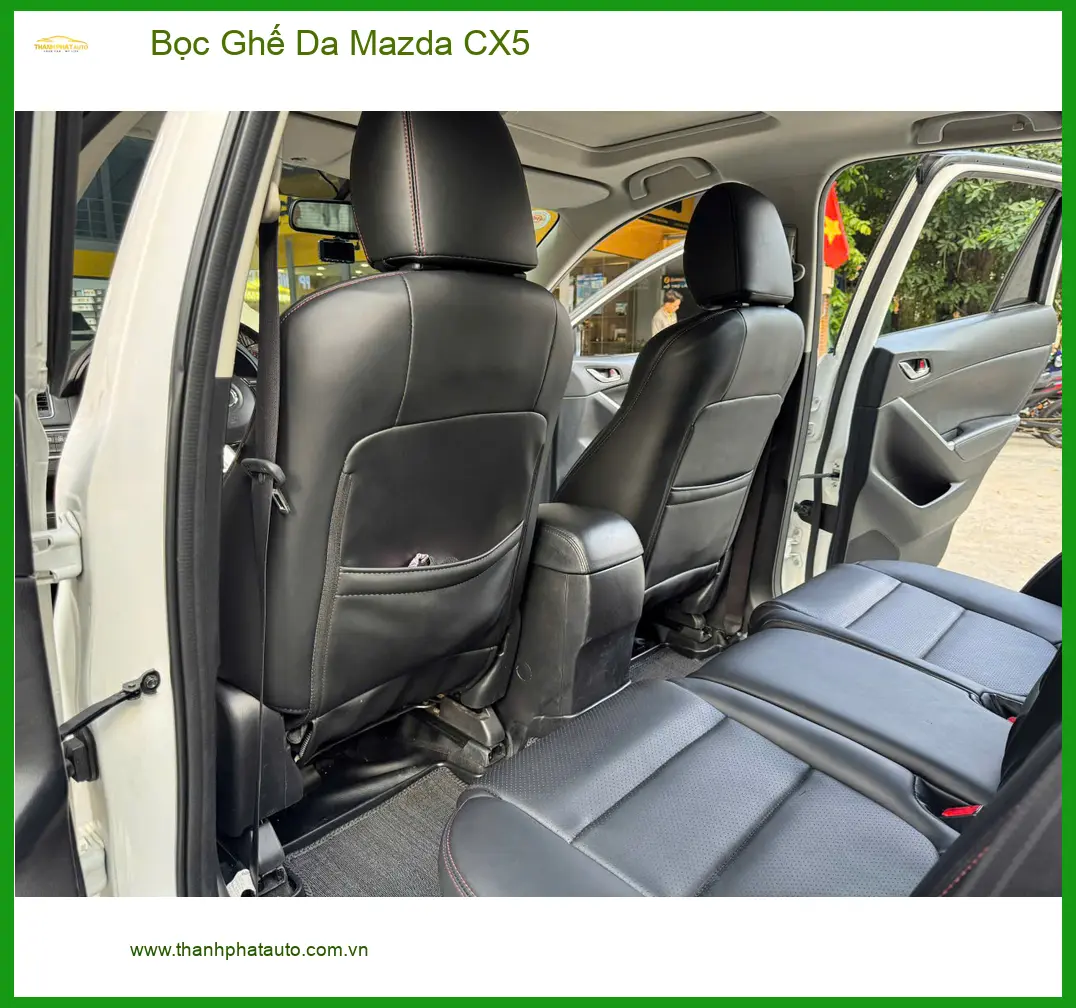 Chị Hằng bọc ghế da Mazda CX5 tại Quận 12 vì ghế zin xuống cấp, dễ bám mùi ảnh thực tế 3