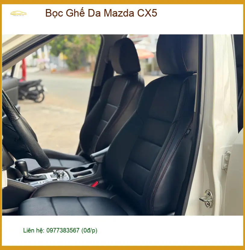Chị Hằng bọc ghế da Mazda CX5 tại Quận 12 vì ghế zin xuống cấp, dễ bám mùi ảnh thực tế 5