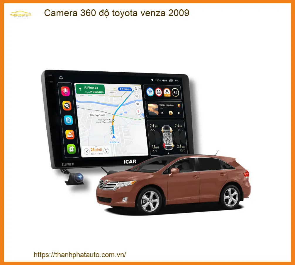 Camera 360 độ Toyota Venza 2009 - Trung Tâm Gắn Uy Tín TPHCM