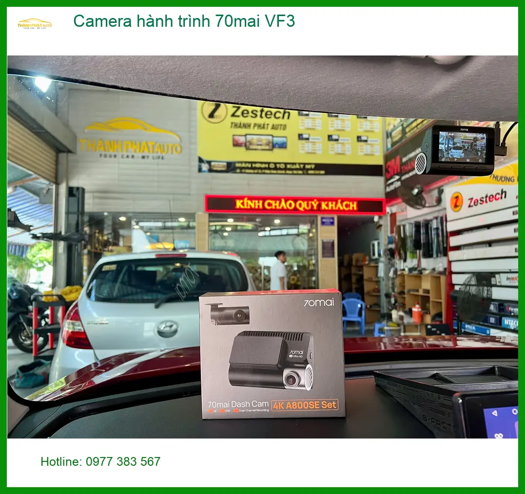 Anh Khang lắp Camera hành trình 70mai cho VinFast VF3 tại Quận Quận 12