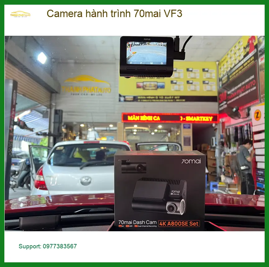 Anh Bách lắp Camera hành trình 70mai cho VinFast VF3 tại Quận 9 để ghi lại hành trình ảnh thực tế 3