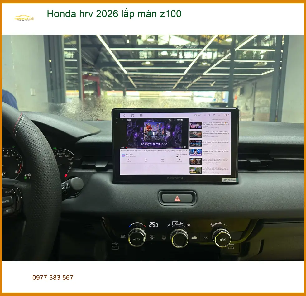 Anh Cường lắp màn Z100 cho Honda HRV 2026 tại Quận 9 để nâng tầm trải nghiệm lái