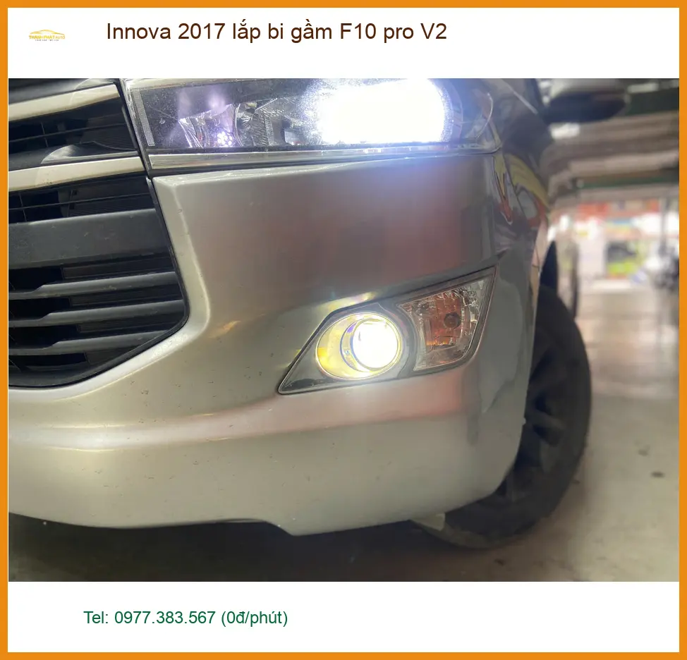Anh Tấn lắp bi gầm F10 pro V2 cho Innova 2017 tại Quận 8 vì đèn zin yếu ảnh thực tế 3