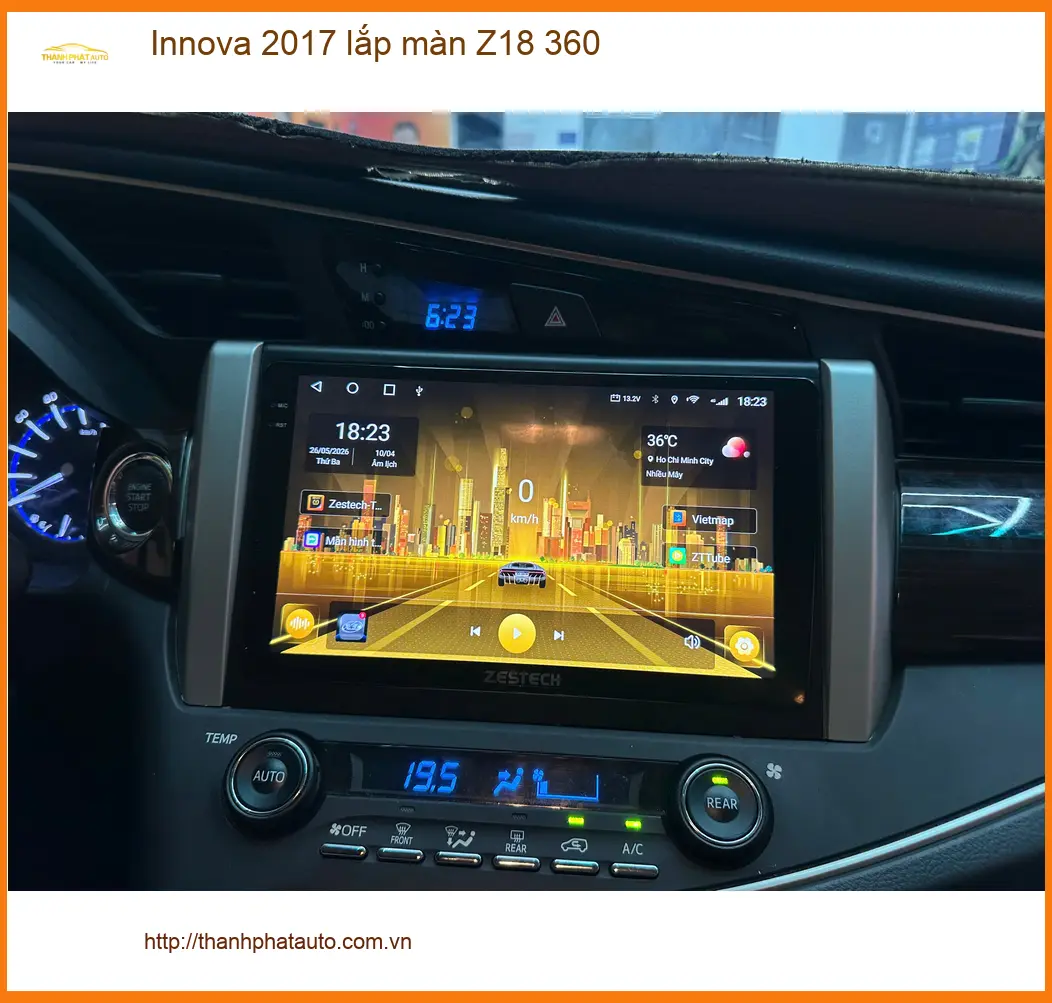 Anh Quang lắp màn hình Z18 360 Innova 2017 tại Bình Chánh an toàn hơn