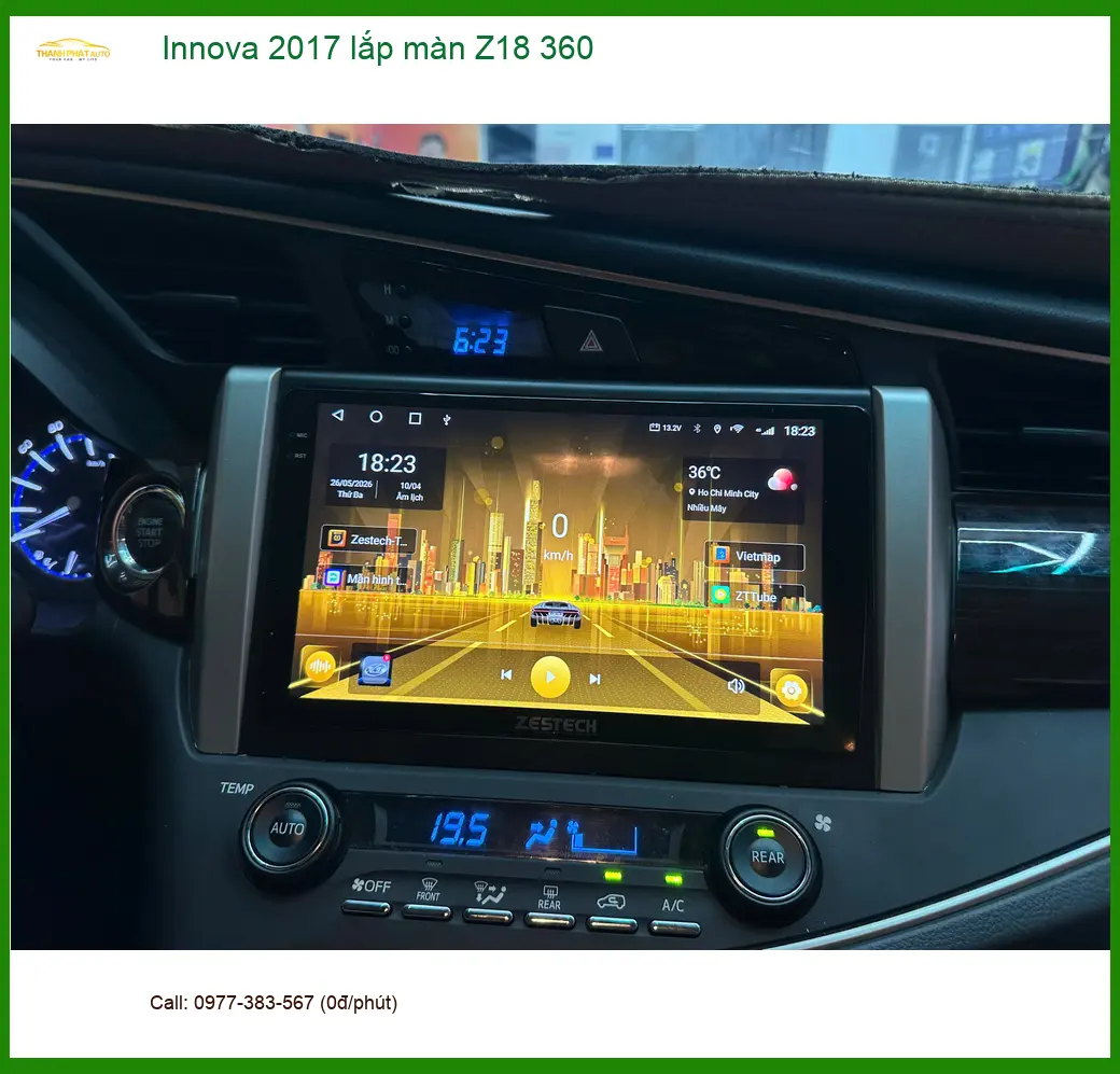 Chú Tấn Phát lắp màn hình Z18 360 cho Innova 2017 tại Quận Thủ Đức ảnh thực tế 2
