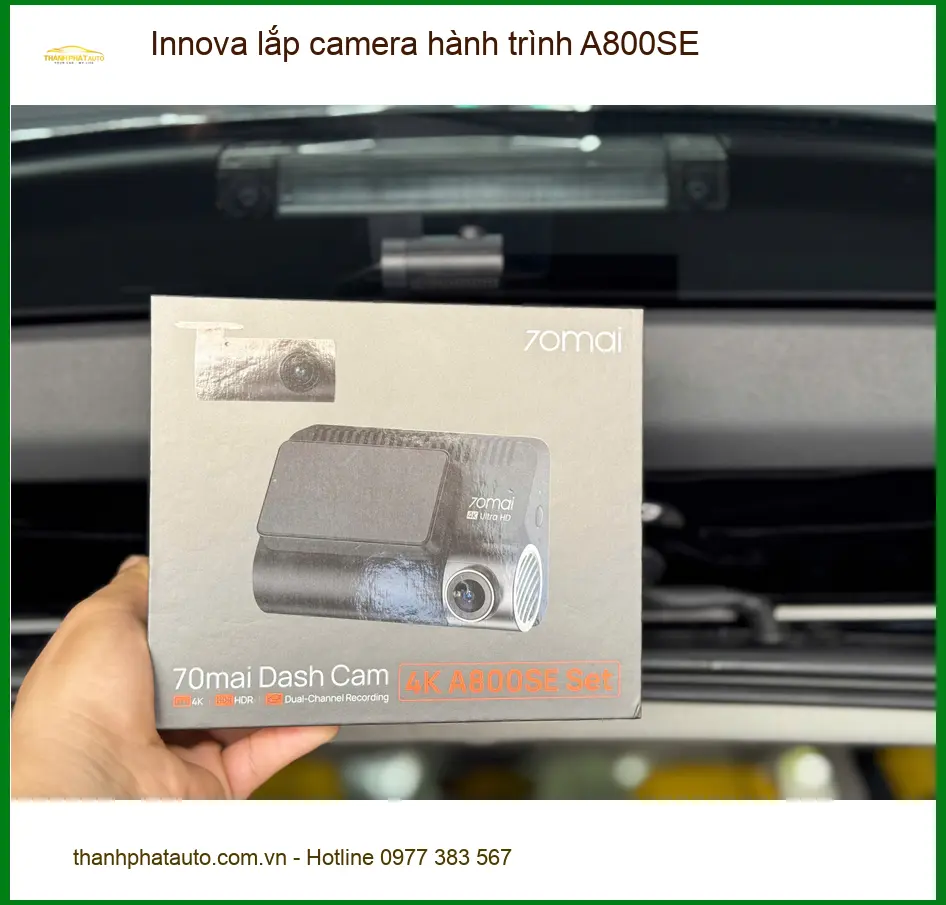 Anh Bằng lắp camera hành trình A800SE Innova Quận 6 để ghi hình rõ nét.