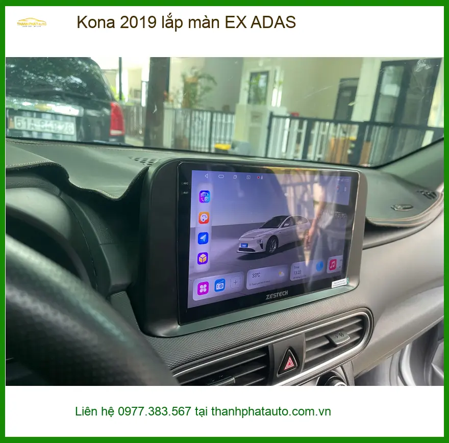 Anh Quang lắp màn hình EX ADAS cho Kona 2019 tại Quận 12 để lái xe an toàn