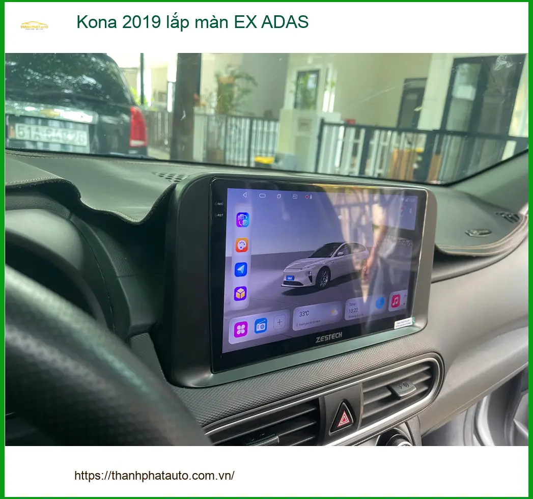 Anh Khánh lắp màn EX ADAS cho Kona 2019 tại Quận 2 vì màn zin quá cũ kỹ ảnh thực tế 2