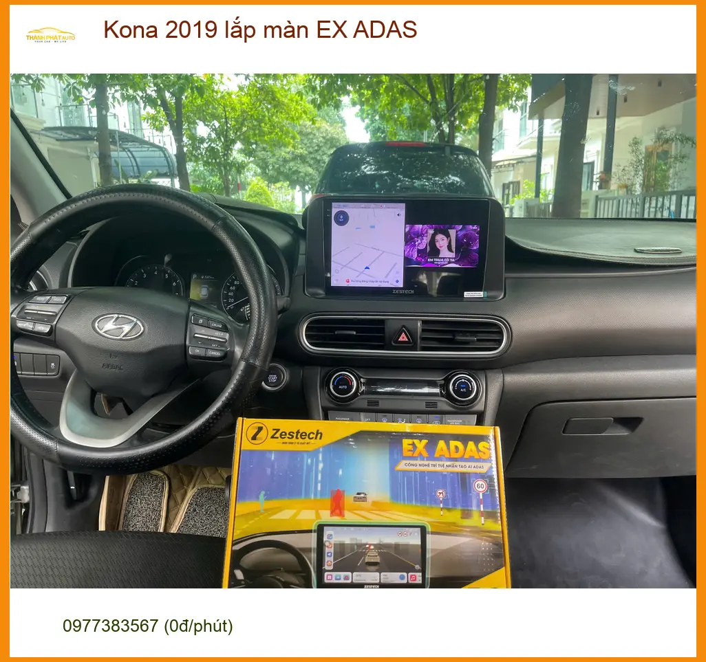 Anh Khang lắp màn hình EX ADAS cho Kona 2019 ở Quận 9 an toàn hơn