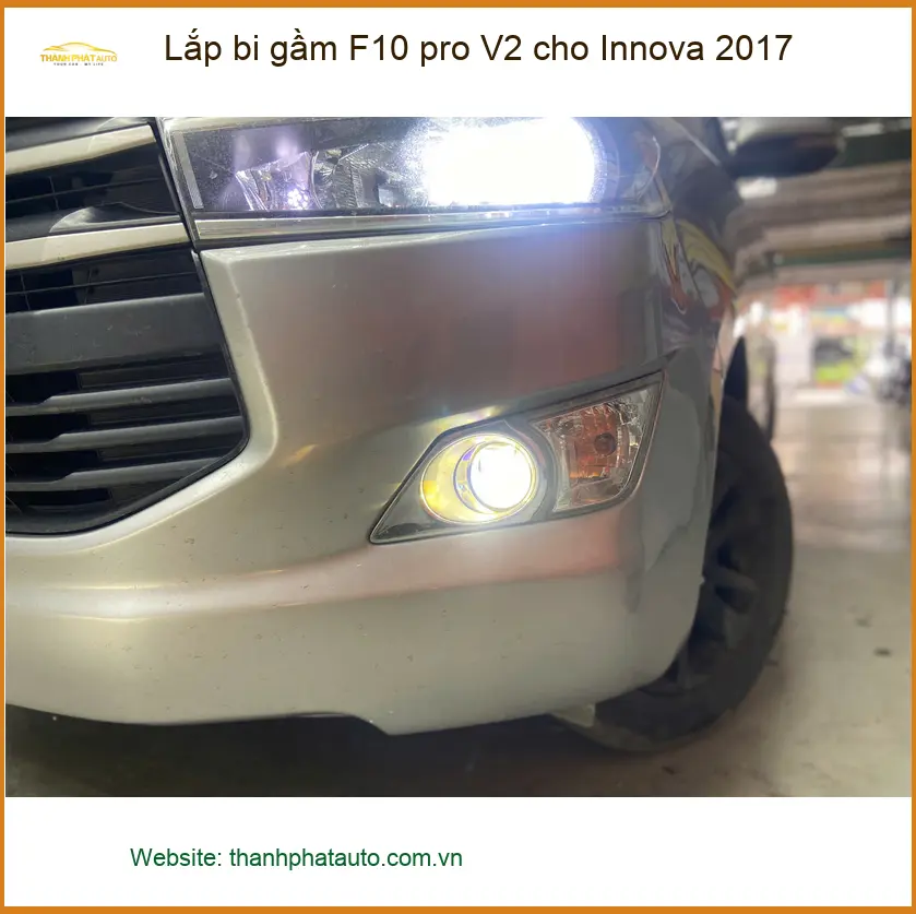 Anh Kiên lắp bi gầm F10 pro V2 cho Innova 2017 Quận 9 để cải thiện tầm nhìn ban đêm ảnh thực tế 3