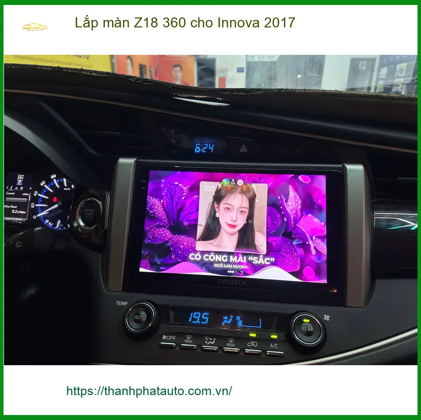 Anh Minh lắp màn Z18 360 cho Innova 2017 tại Quận 2 để nâng tầm trải nghiệm lái