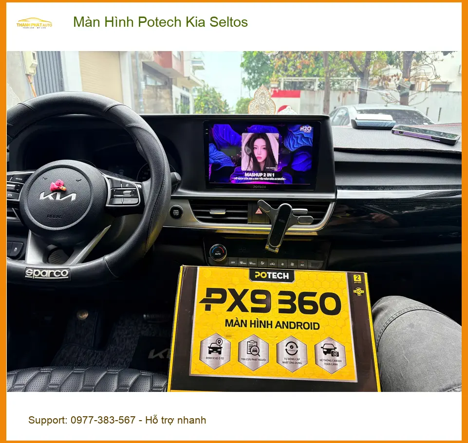 Anh Quang lắp Màn Hình Potech cho Kia Seltos tại Quận 12 để nâng tầm trải nghiệm giải trí ảnh thực tế 2