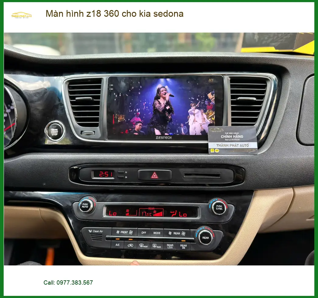 Anh Khải nâng cấp Màn hình Z18 360 cho Kia Sedona tại Quận 12