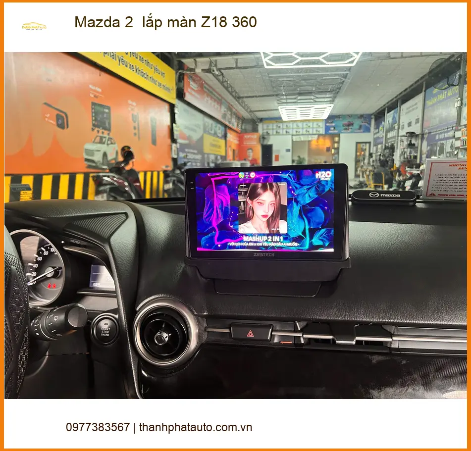 Anh Khải lắp màn Z18 360 cho Mazda 2 tại Quận Thủ Đức để an tâm hơn khi đỗ xe ảnh thực tế 3