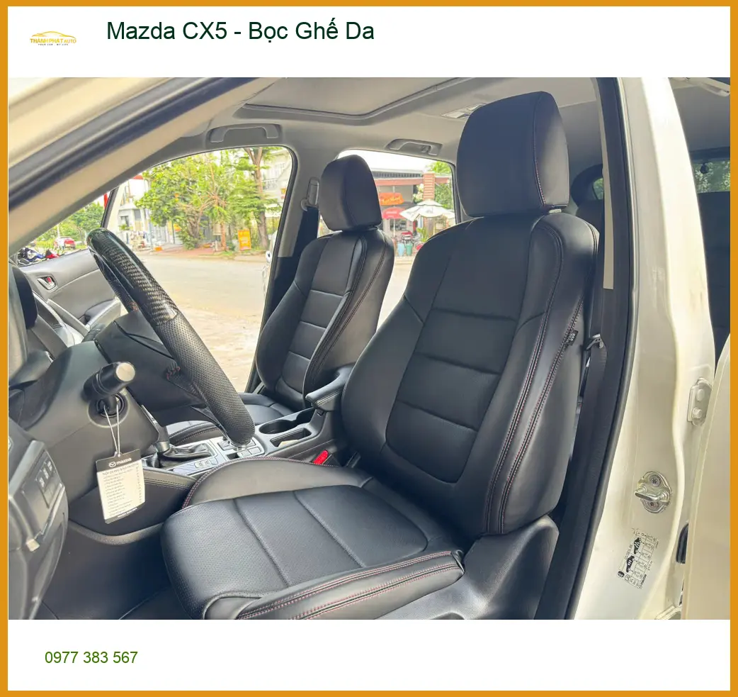 Chị Thanh bọc ghế da Mazda CX5 tại Hóc Môn vì ghế zin đã cũ, muốn làm mới