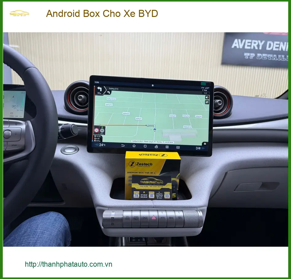 Anh Minh Khang lắp Android Box cho BYD Dolphin Quận 2 tiện nghe nhạc, xem phim.