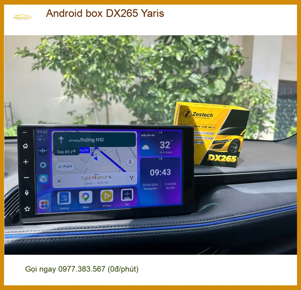 Anh Tấn lắp Android box DX265 cho Yaris tại Quận 8 để xem YouTube ảnh thực tế 2