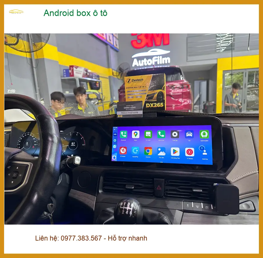 Chị Thuỳ Dung lắp Android Box ô tô cho Toyota Camry tại Quận Tân Bình. ảnh thực tế 2