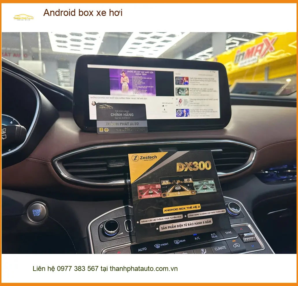 Anh Tuấn Kiệt lắp Android box xe hơi cho Hyundai Santa Fe ở Nhà Bè