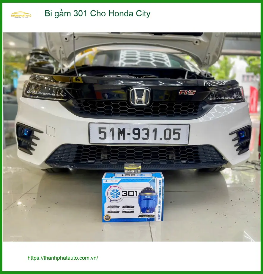 Chị Thảo độ bi gầm 301 cho Honda City tại Quận 10 vì đèn zin yếu khi đi đêm ảnh thực tế 2