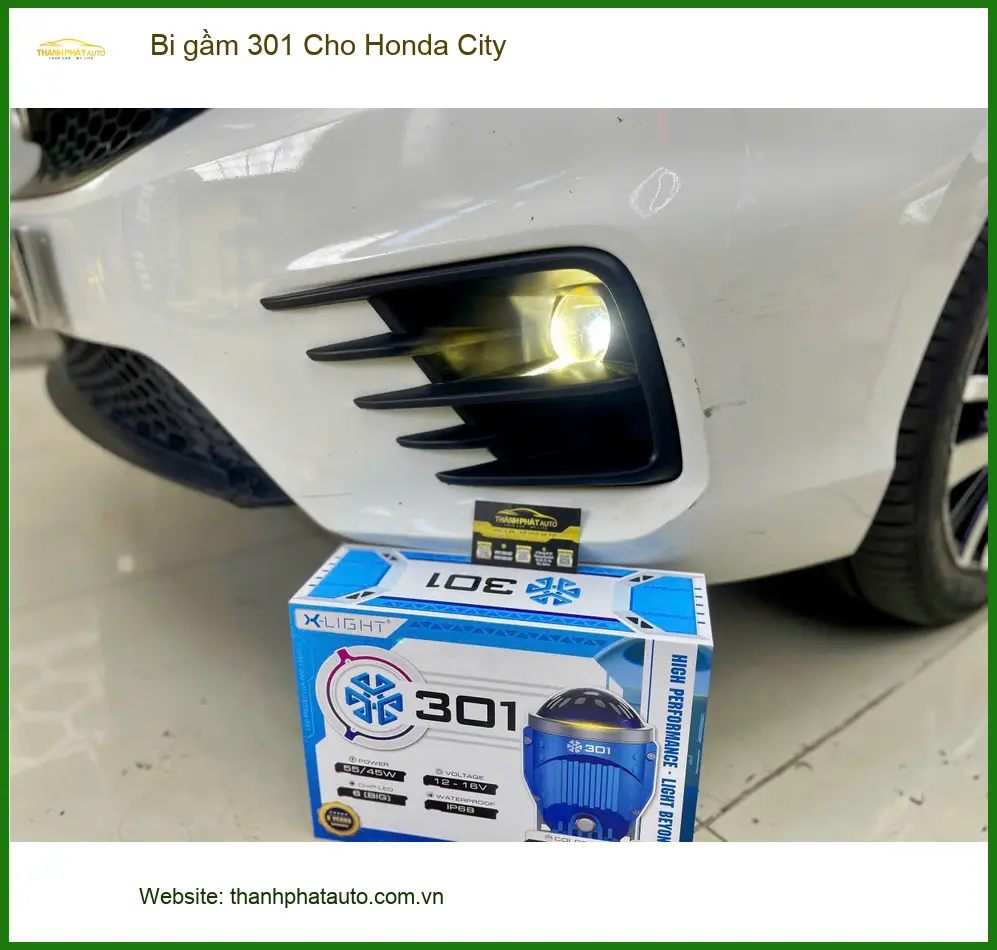 Chị Thảo độ bi gầm 301 cho Honda City tại Quận 10 vì đèn zin yếu khi đi đêm ảnh thực tế 3