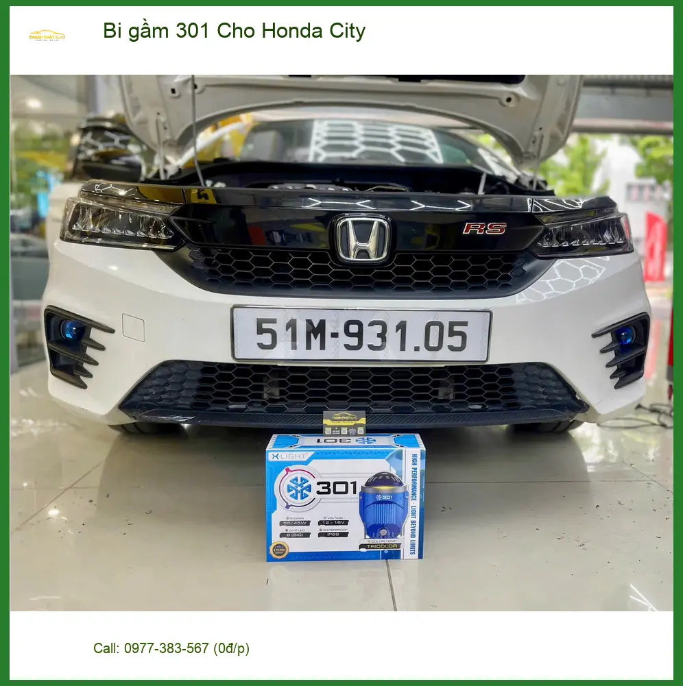 Anh Nhật độ Bi gầm 301 cho Honda City tại Quận 6 cải thiện tầm nhìn đêm ảnh thực tế 3