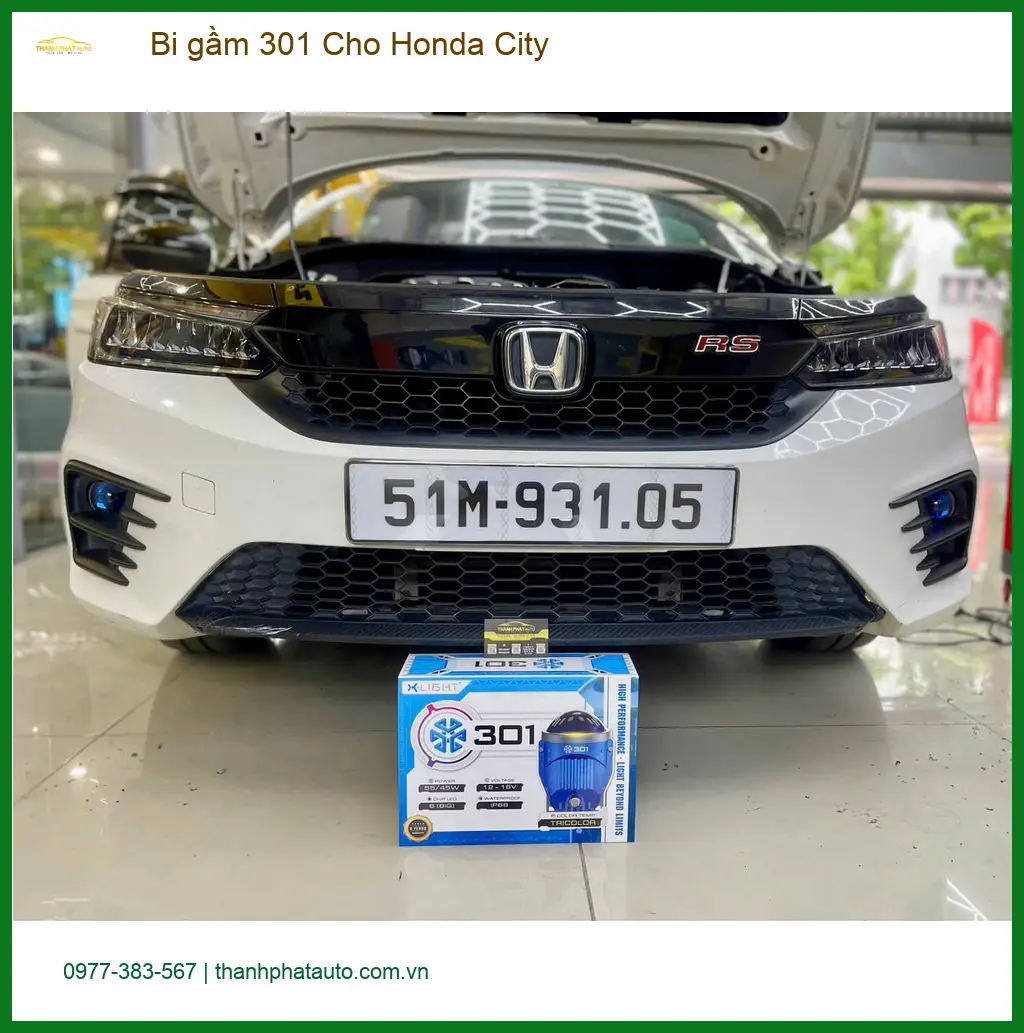 Chị Mai Anh độ bi gầm 301 cho Honda City tại Quận 2 vì đèn zin không đủ sáng khi trời mưa lớn ảnh thực tế 4