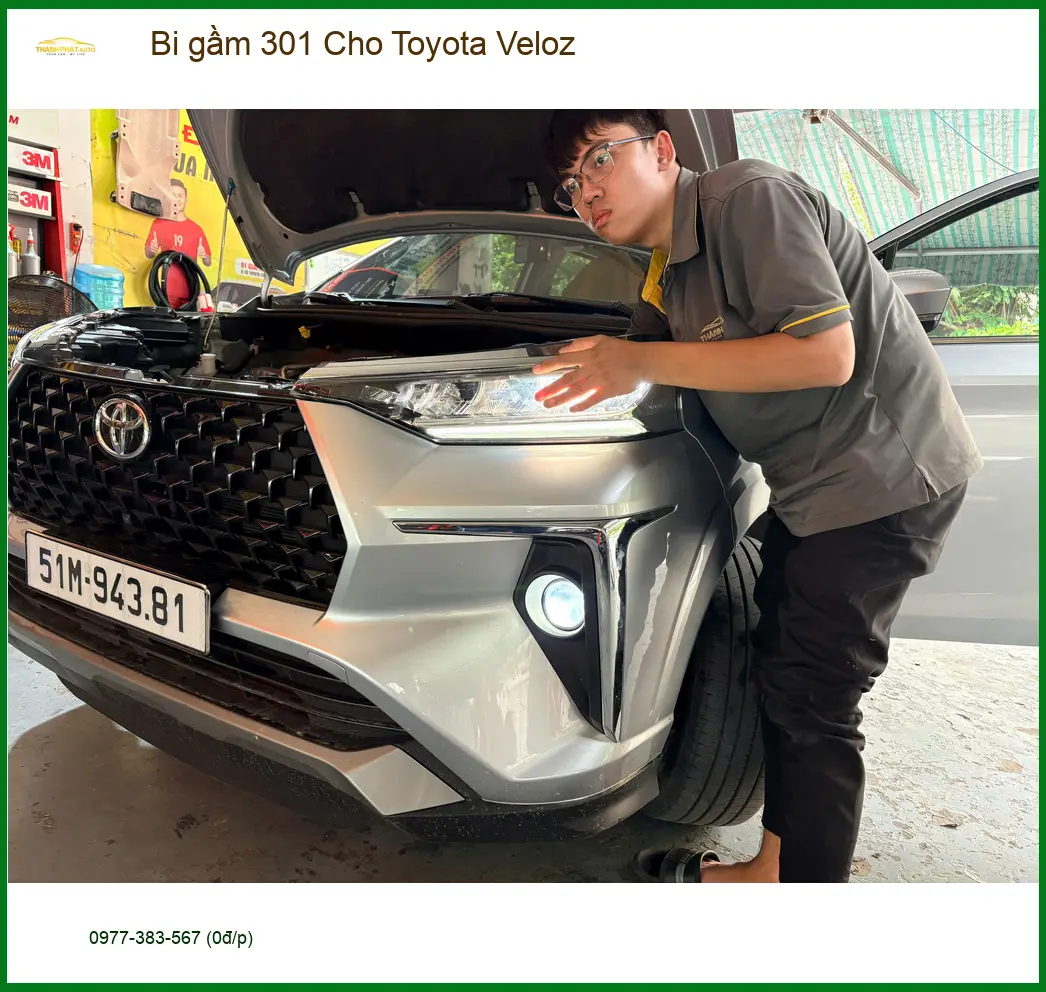 Anh Tùng độ bi gầm 301 cho Toyota Veloz ở Thủ Đức để cải thiện tầm nhìn khi lái xe đêm ảnh thực tế 3