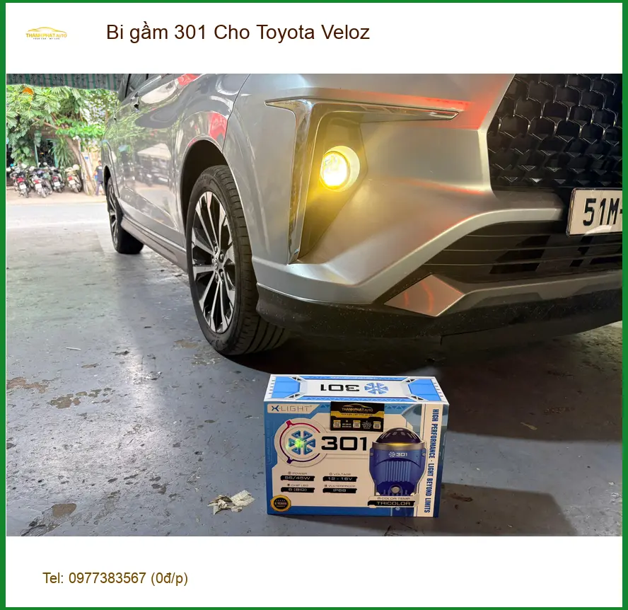 Chị Thanh nâng cấp bi gầm 301 cho Toyota Veloz tại Quận 12 vì đèn zin kém sáng ảnh thực tế 3